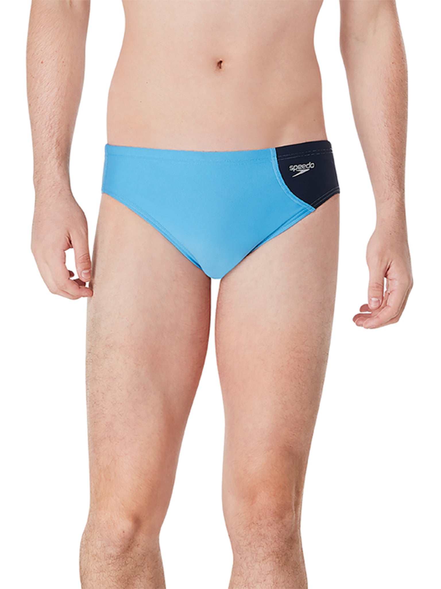Brief de natation Asymetrical Colorblock One pour hommes - Bleu Azore