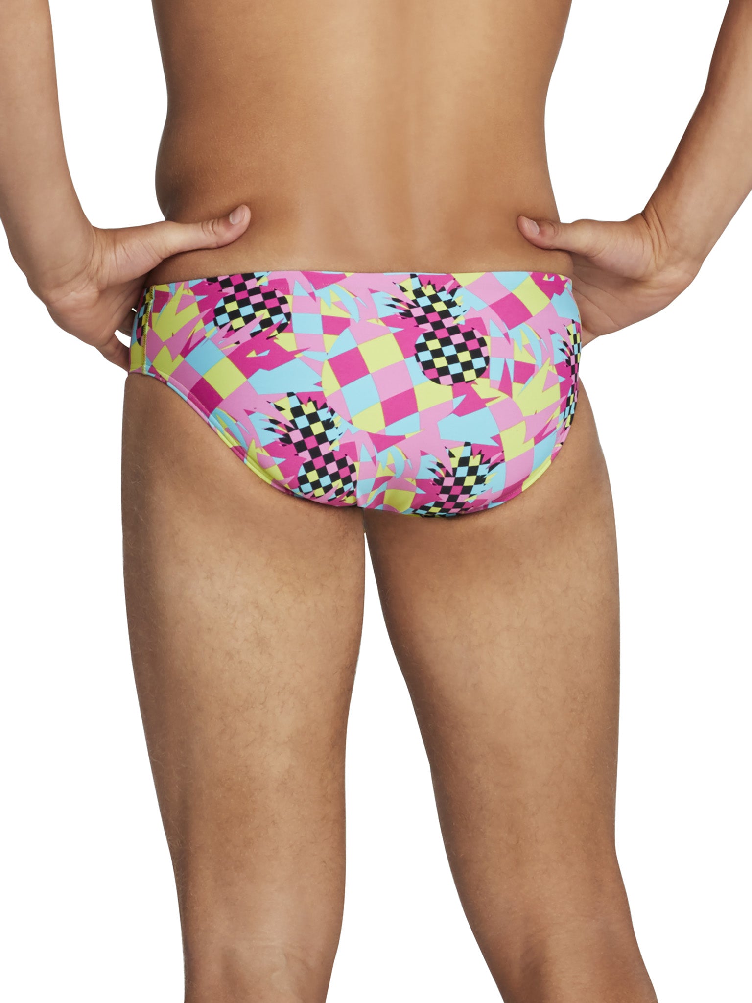 Brief de natation pour hommes - Turnz Rose/Turquoise