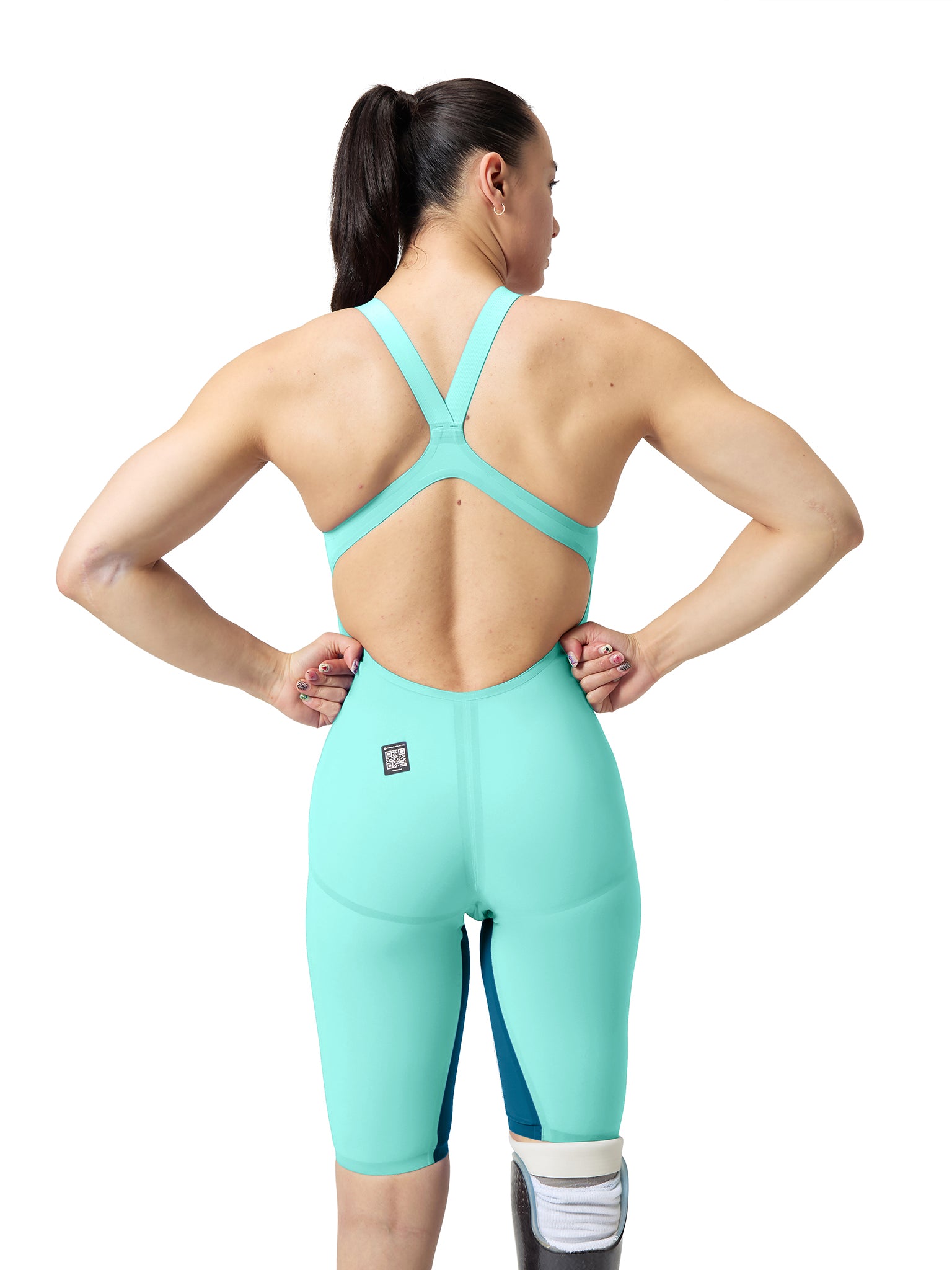 Women's Fastskin LZR Pure Valor 2.0 Kneeskin Open Back Racing Suit - Arctic Glass