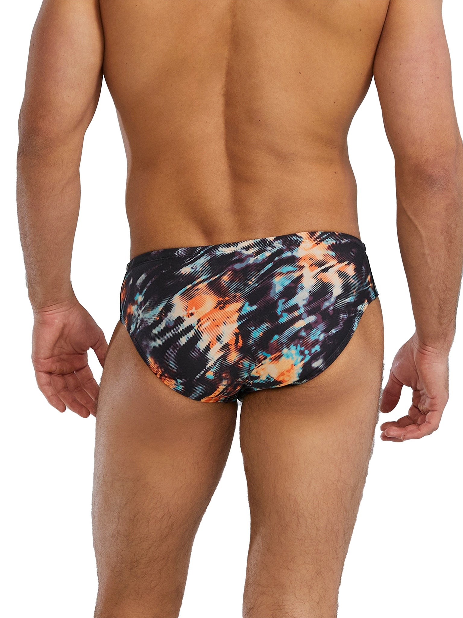 Brief de natation Durafast Elite Validus pour hommes - Orange/Aqua/Noir
