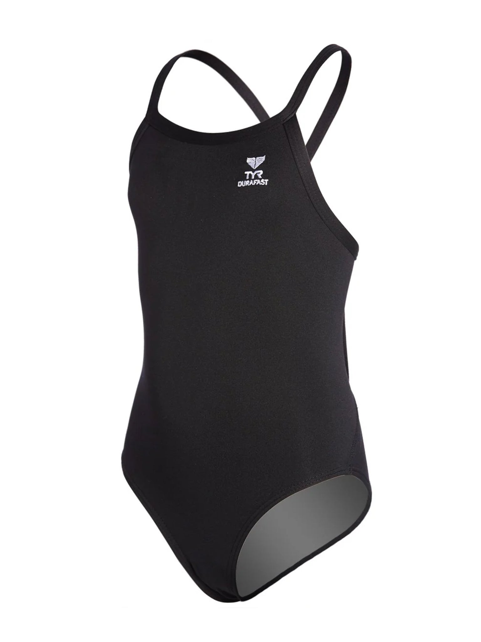 Girl's one-piece Diamondfit Durafast Elite Solid Swimsuit - Black
