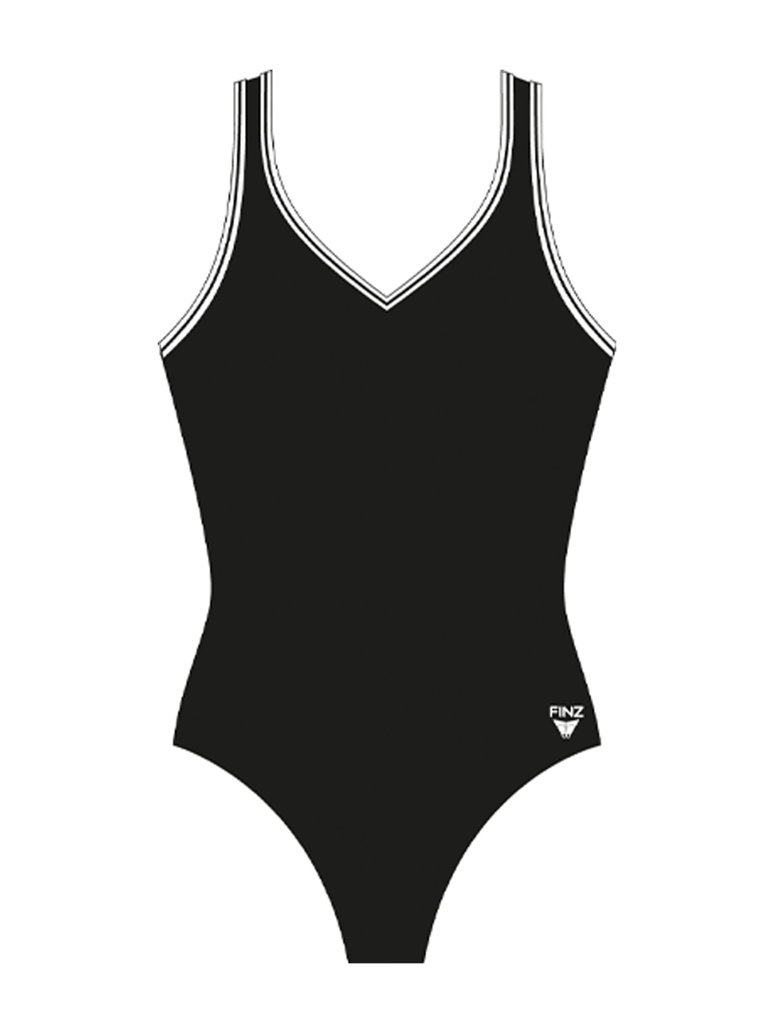 Maillot F Une Pièce V-Neck Long