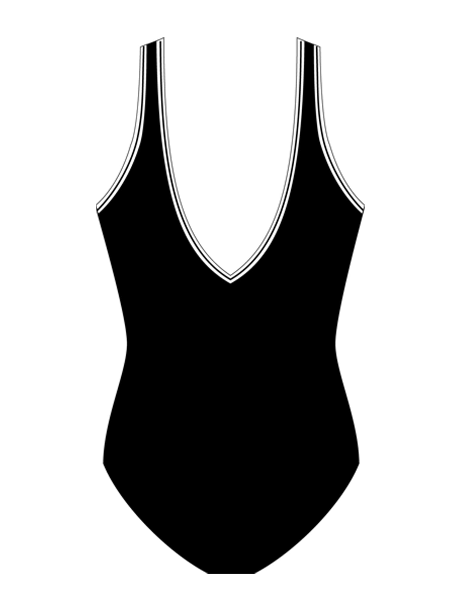 Maillot F Une Pièce V-Neck Long