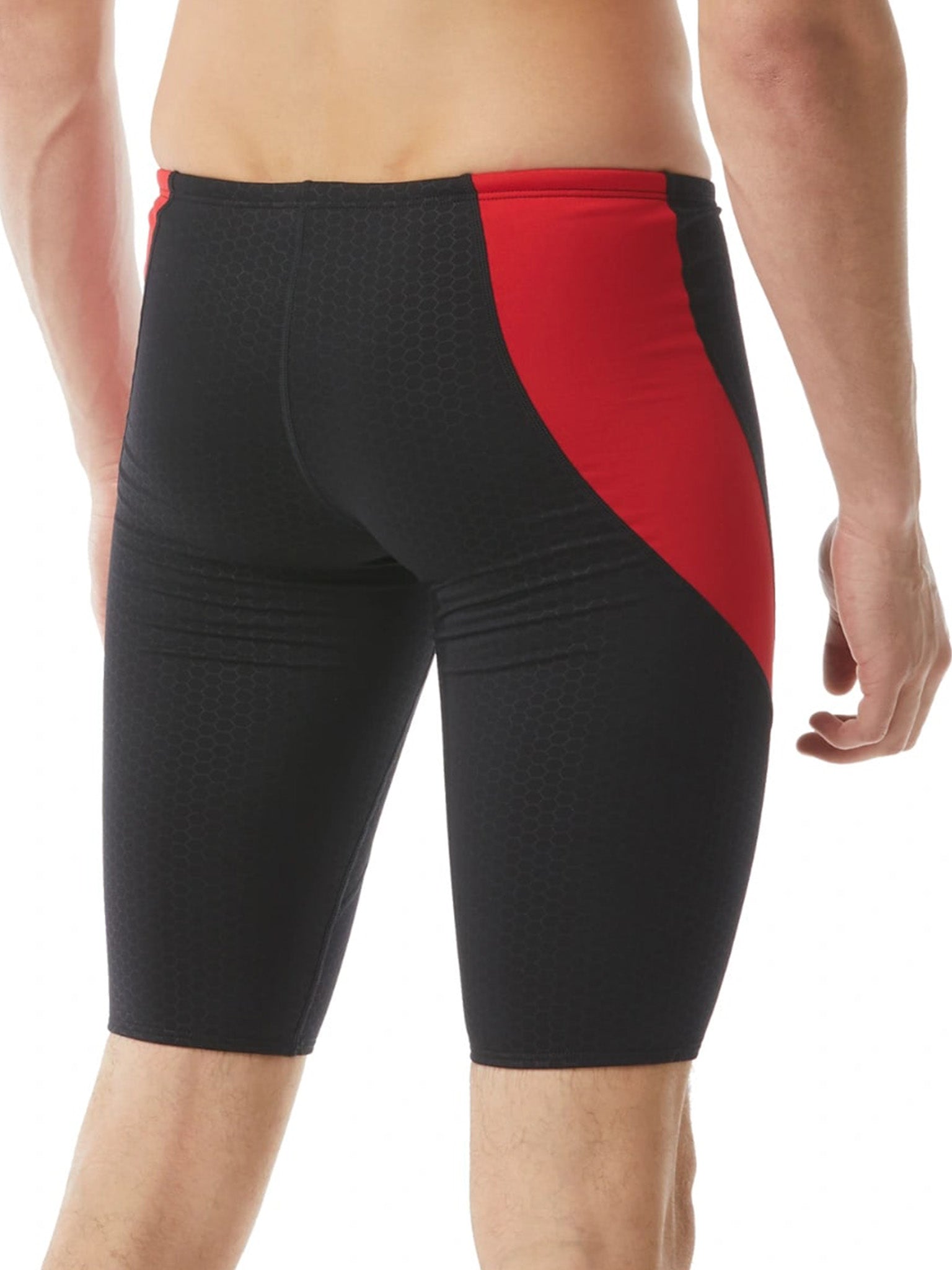 Men's Durafast Elite Hexa Curve Splice Jammer Swimsuit - Black/Red