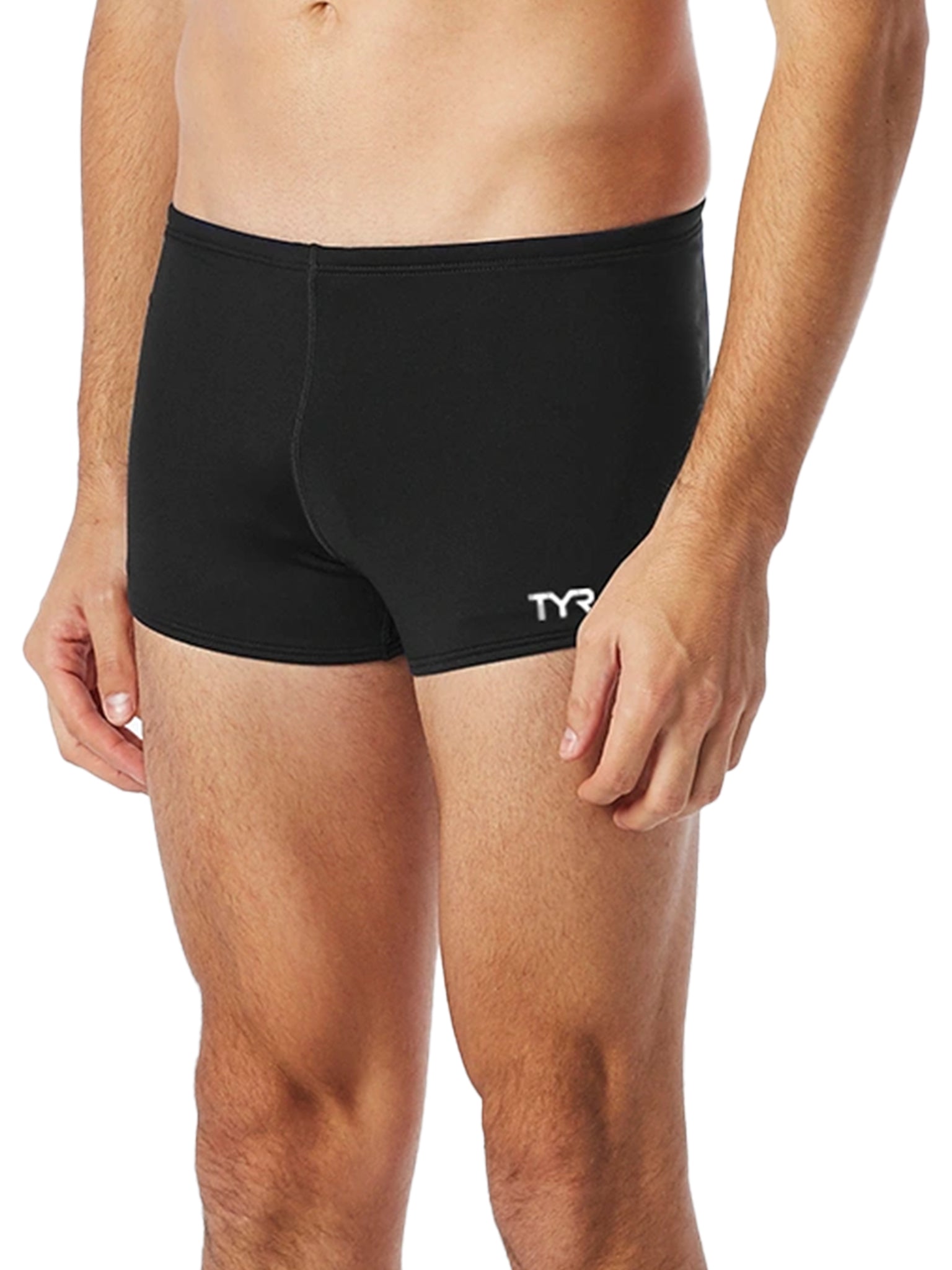 Maillot de bain coupe carrée Durafast Elite Solid pour hommes - Noir