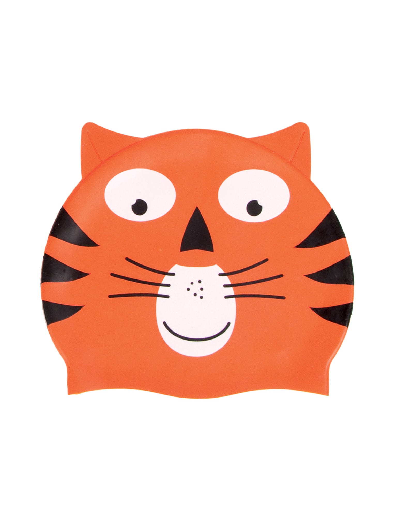 Bonnet de natation rigolo en silicone - Chat orange