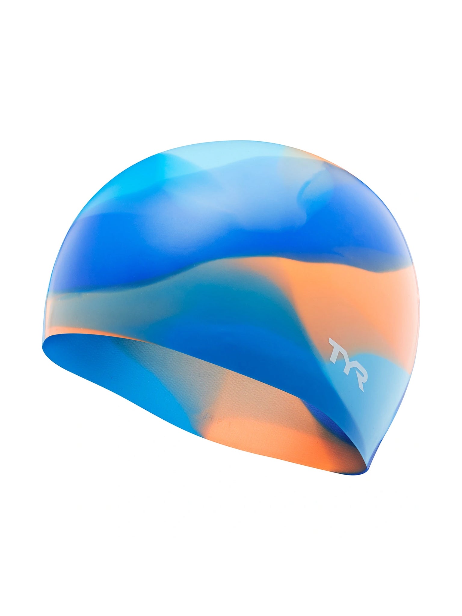 Bonnet de Natation Tie Dye Junior en Silicone - Bleu et orange