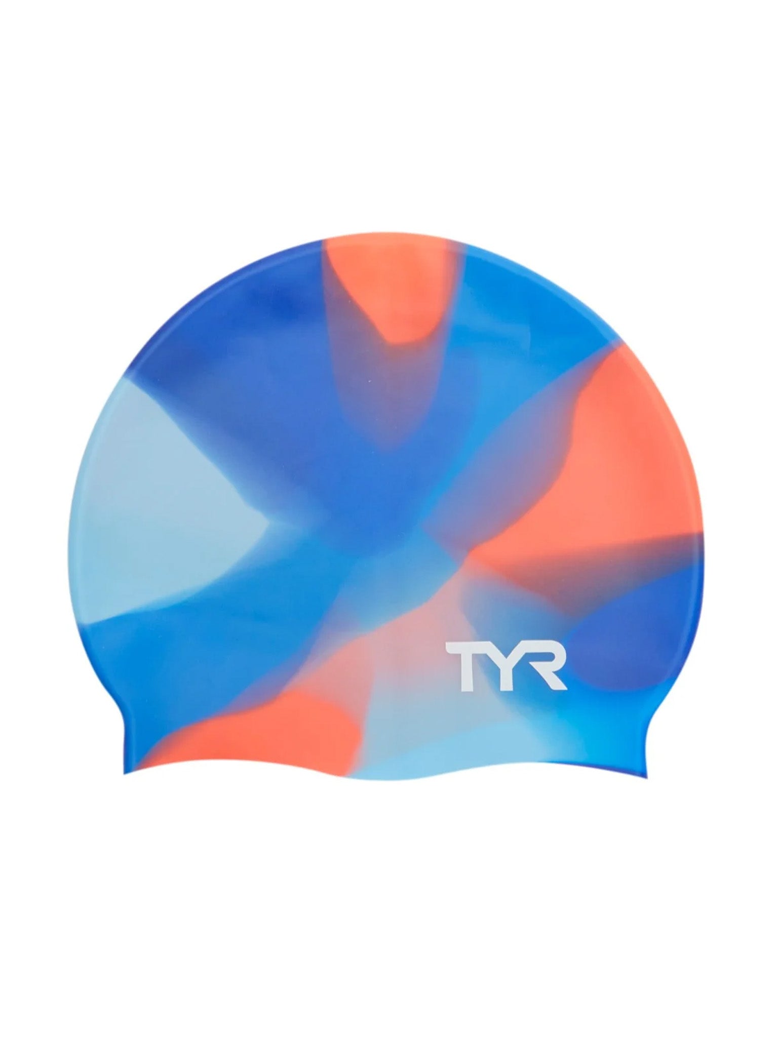 Bonnet de Natation Tie Dye Junior en Silicone - Bleu et orange
