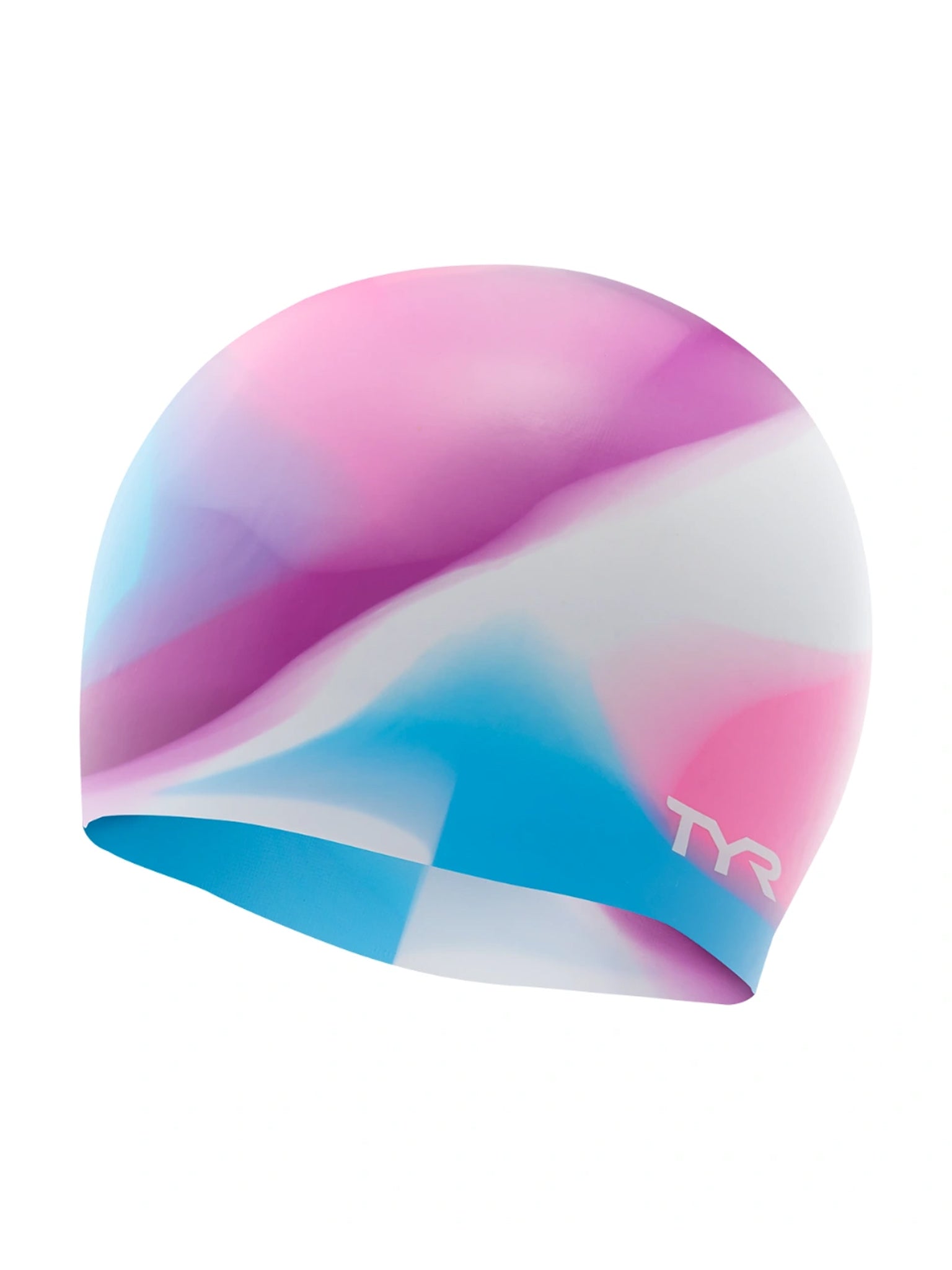 Bonnet de Natation Tie Dye Junior en Silicone - Rose et violet