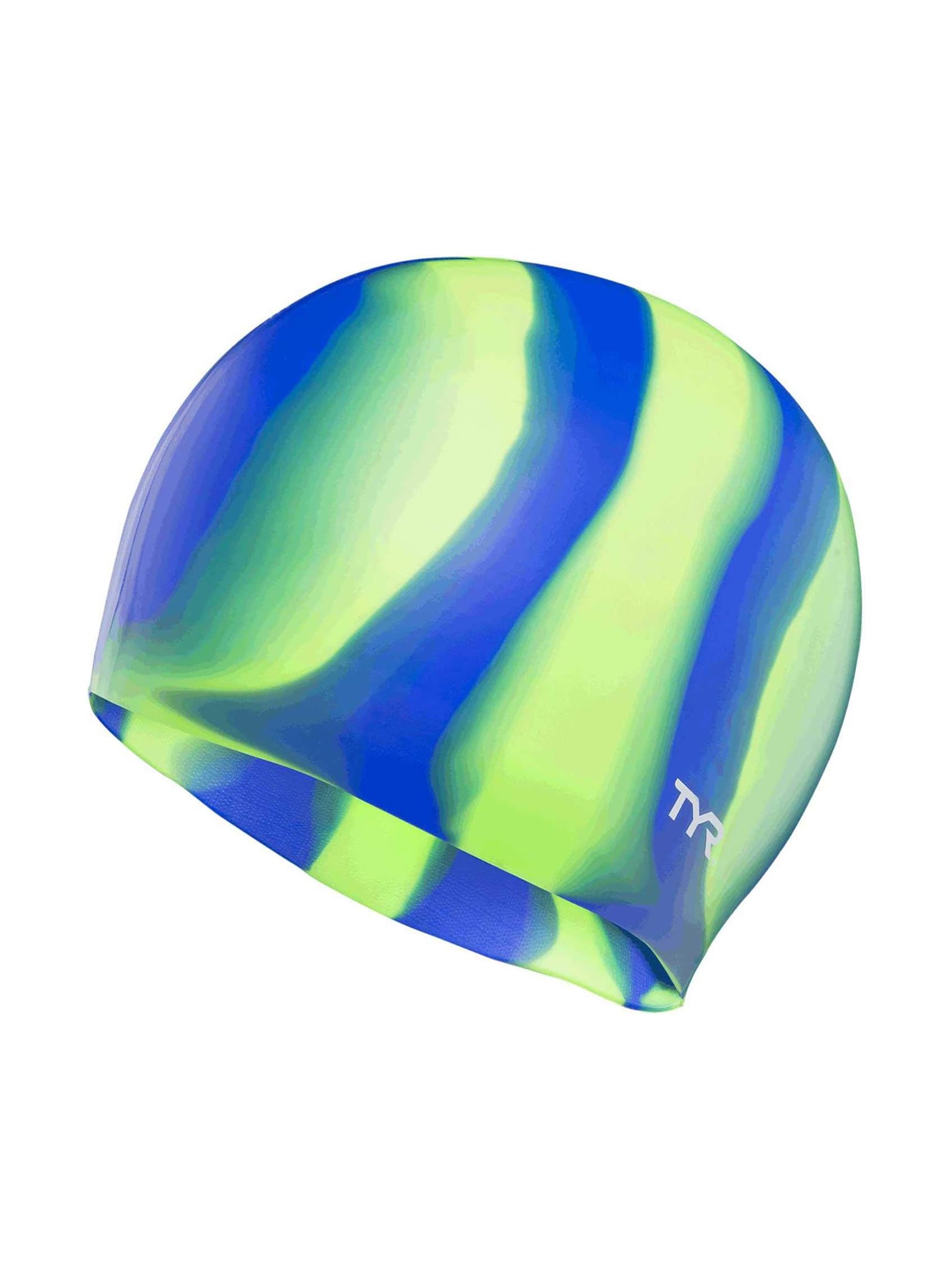 Tie Dye Silicone Swimming Cap - Green/Blue/Multi