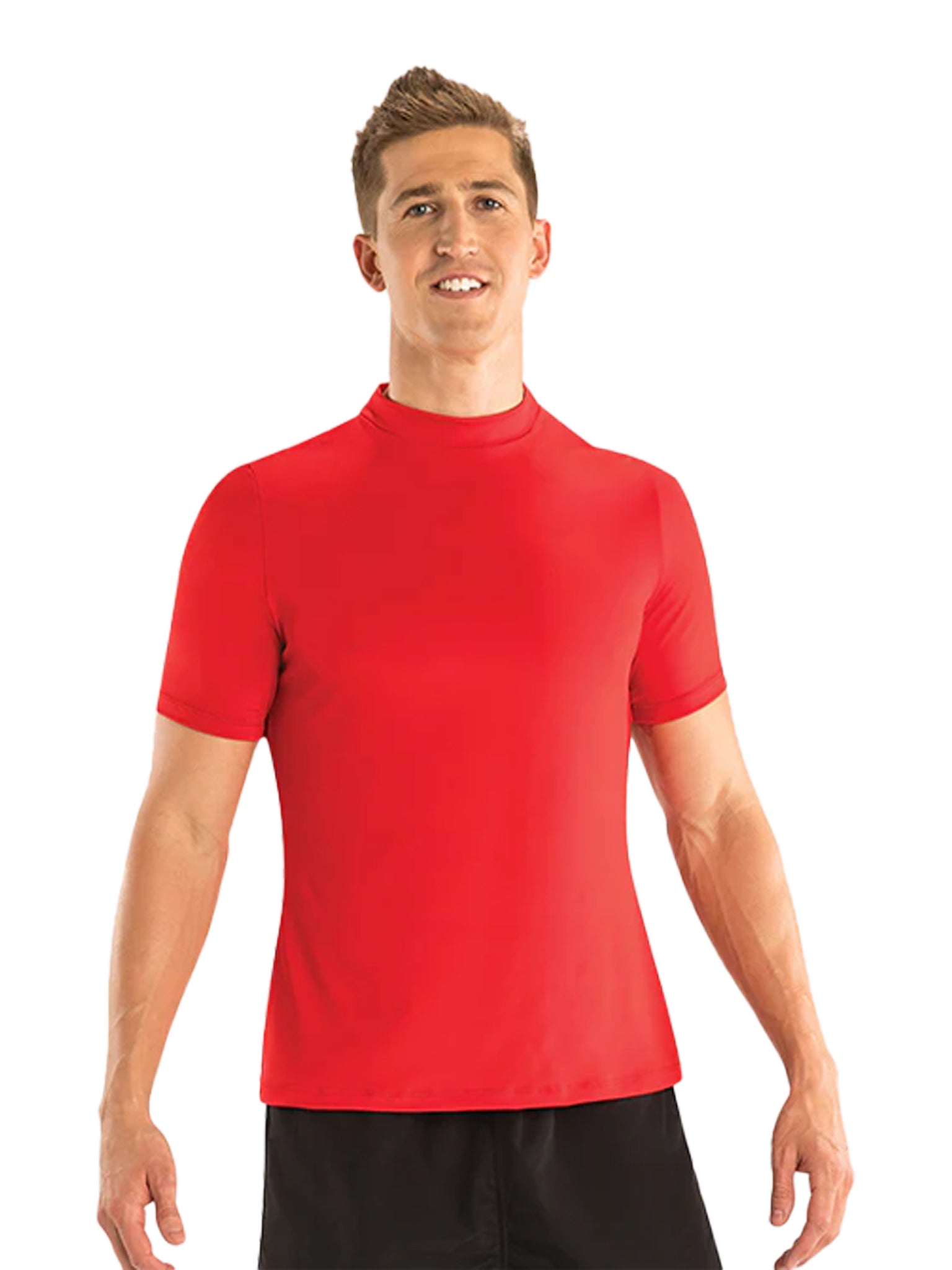 Rashguard à maches courtes pour hommes - Rouge