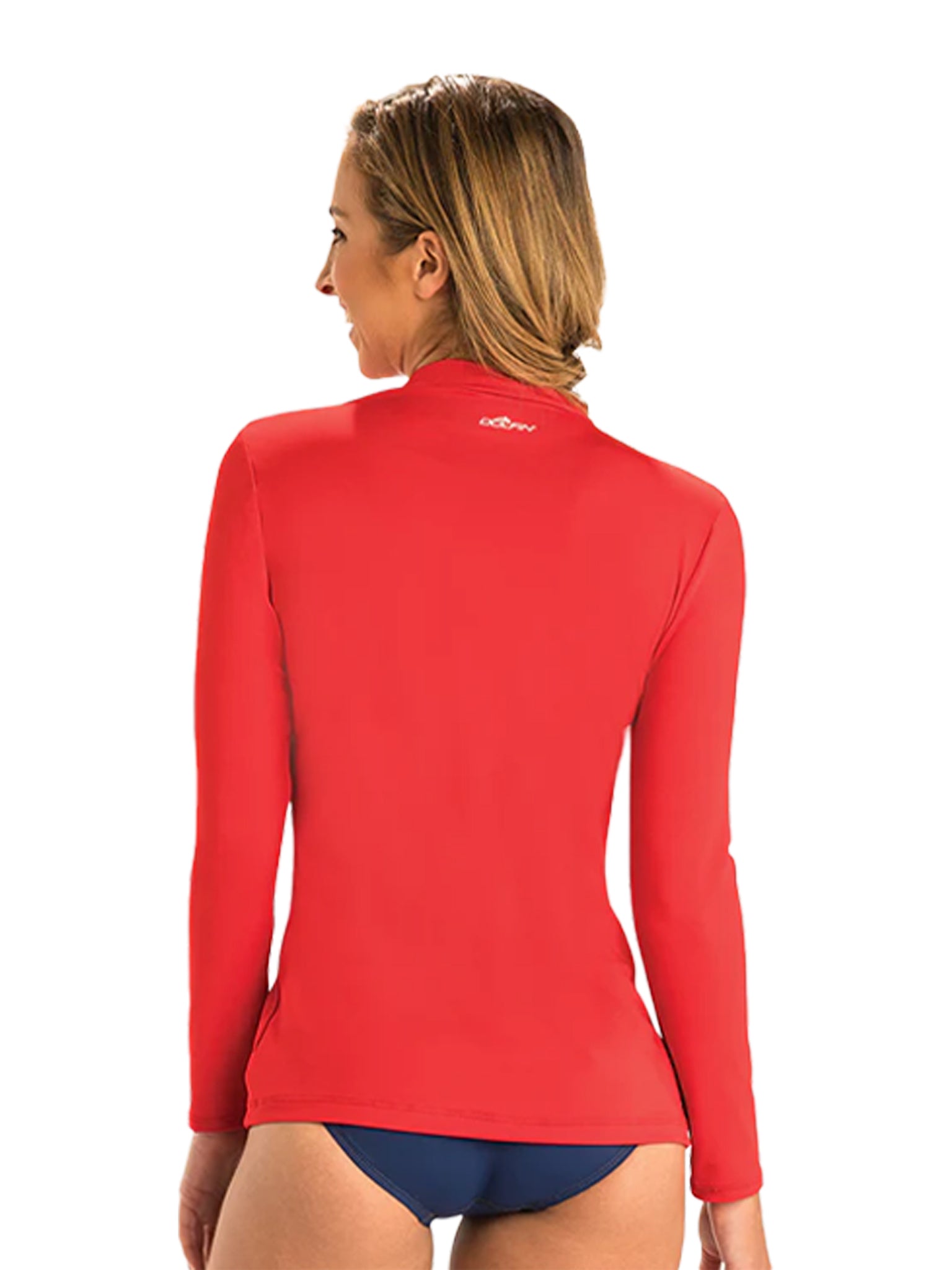 Rashguard à manches longues et col montant - Rouge