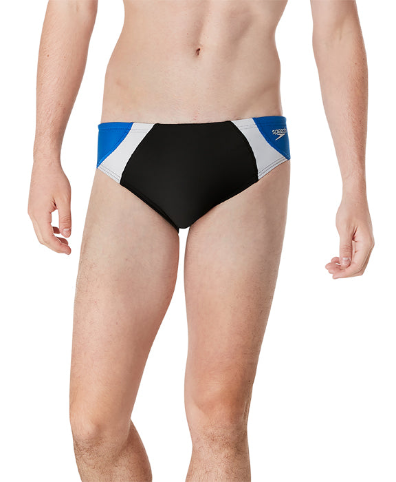 Brief de natation Dual Colorblock One pour hommes - Noir/Bleu