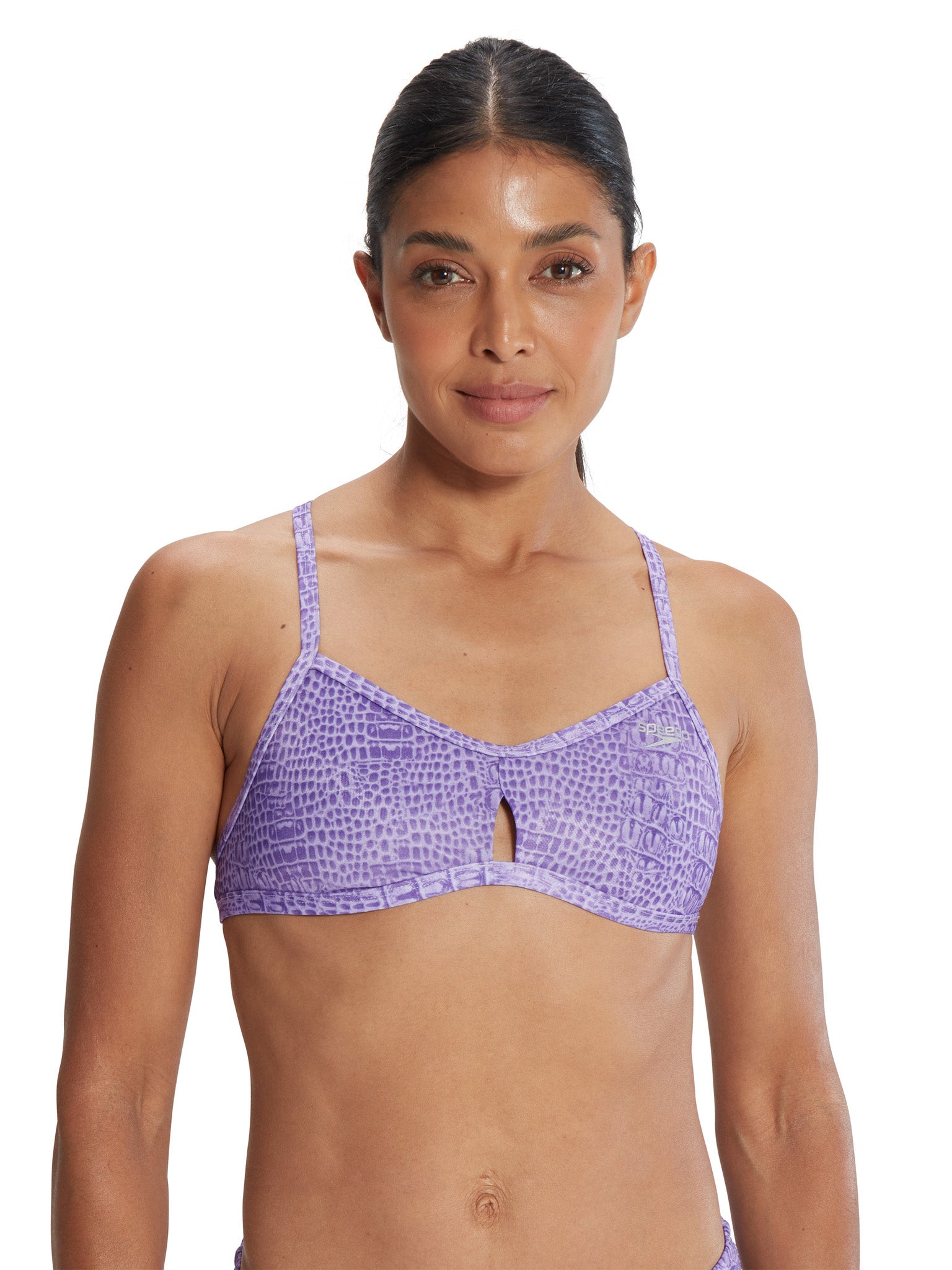 Women&#39;s Tie Back Keyhole Swimsuit Top - Purple