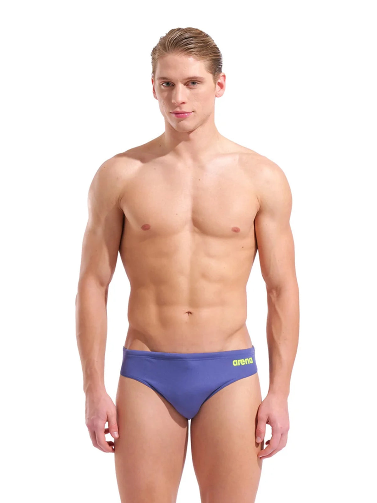 Brief de natation Team Solid pour hommes - Furture Dusk/Noir