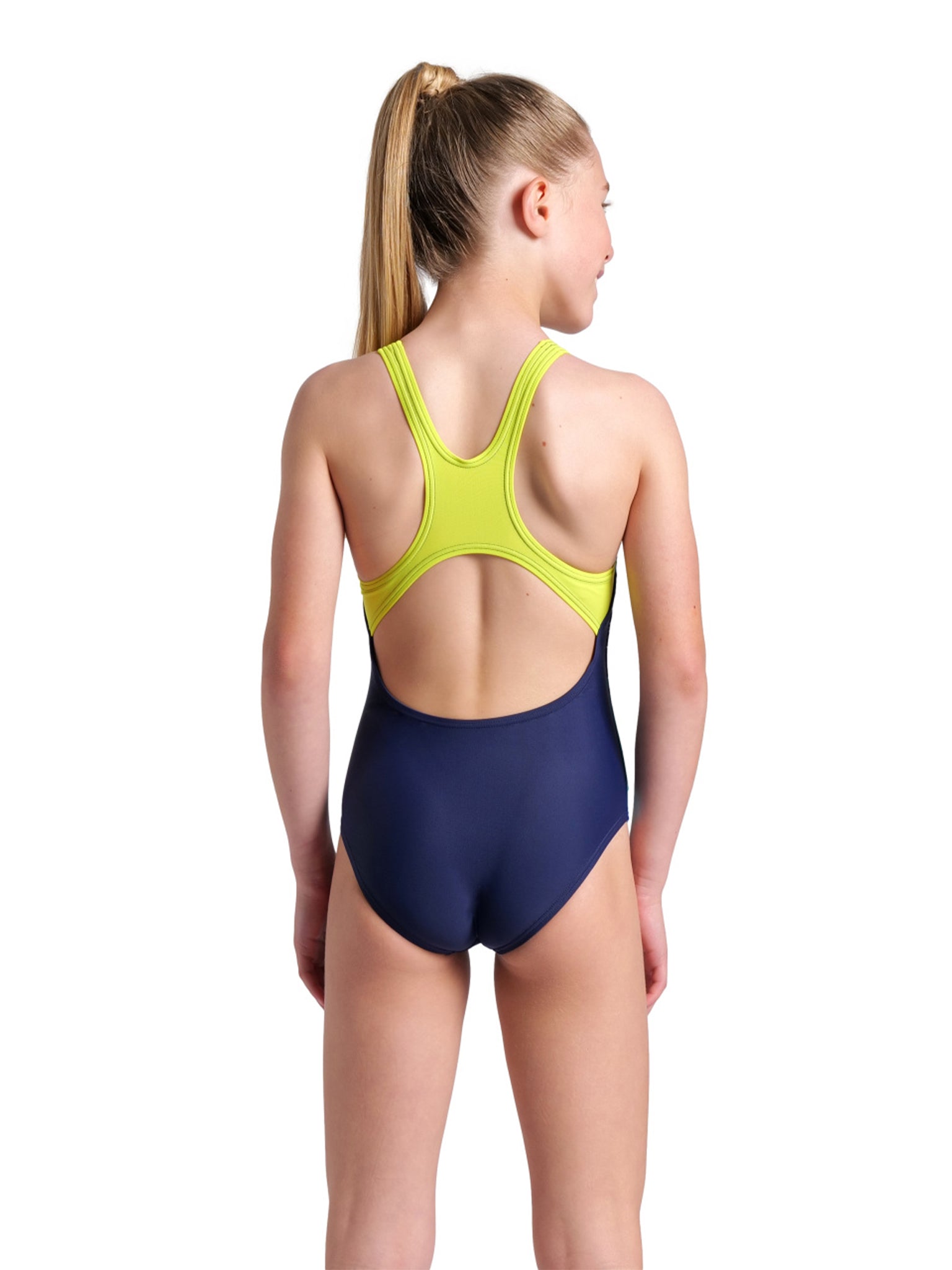 Maillot de bain une-pièce Light Tricks Pro Back pour Filles - Marine/Vert doux/Multi