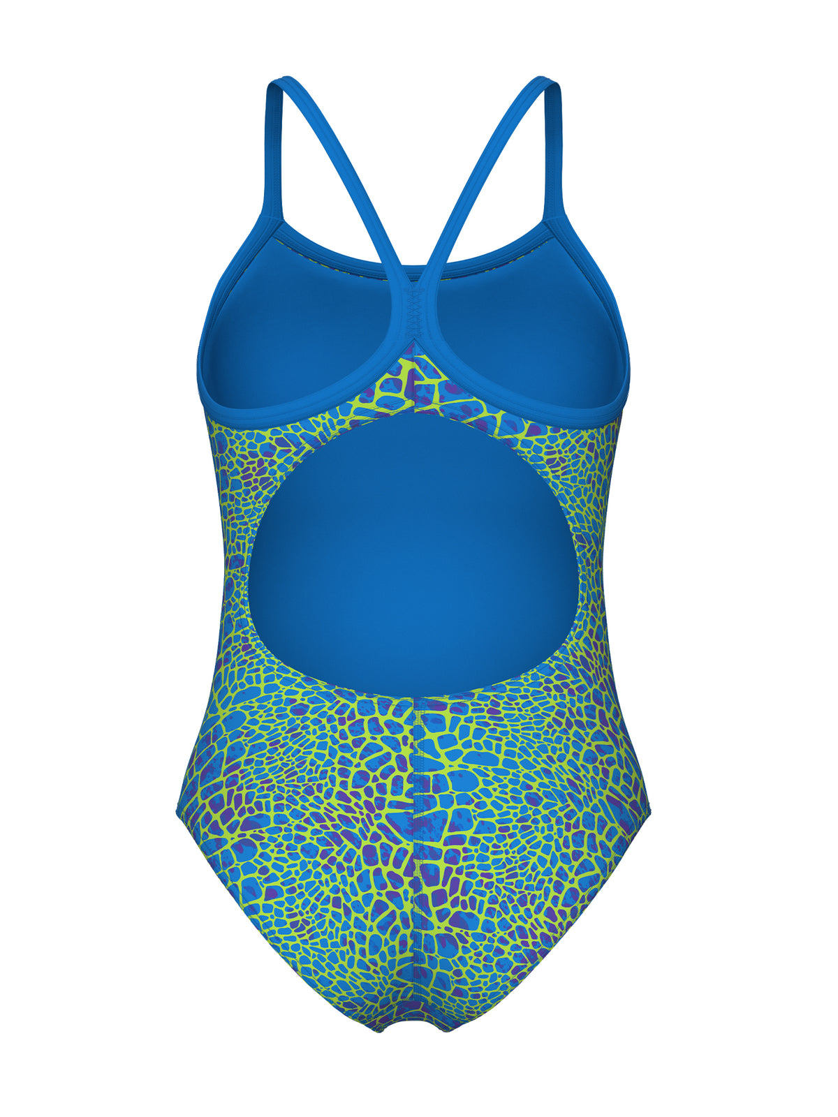 Women’s Snakeskin Lightdrop Back One-Piece Swimsuit – Blue Cosmo/Multi Blue Cosmo