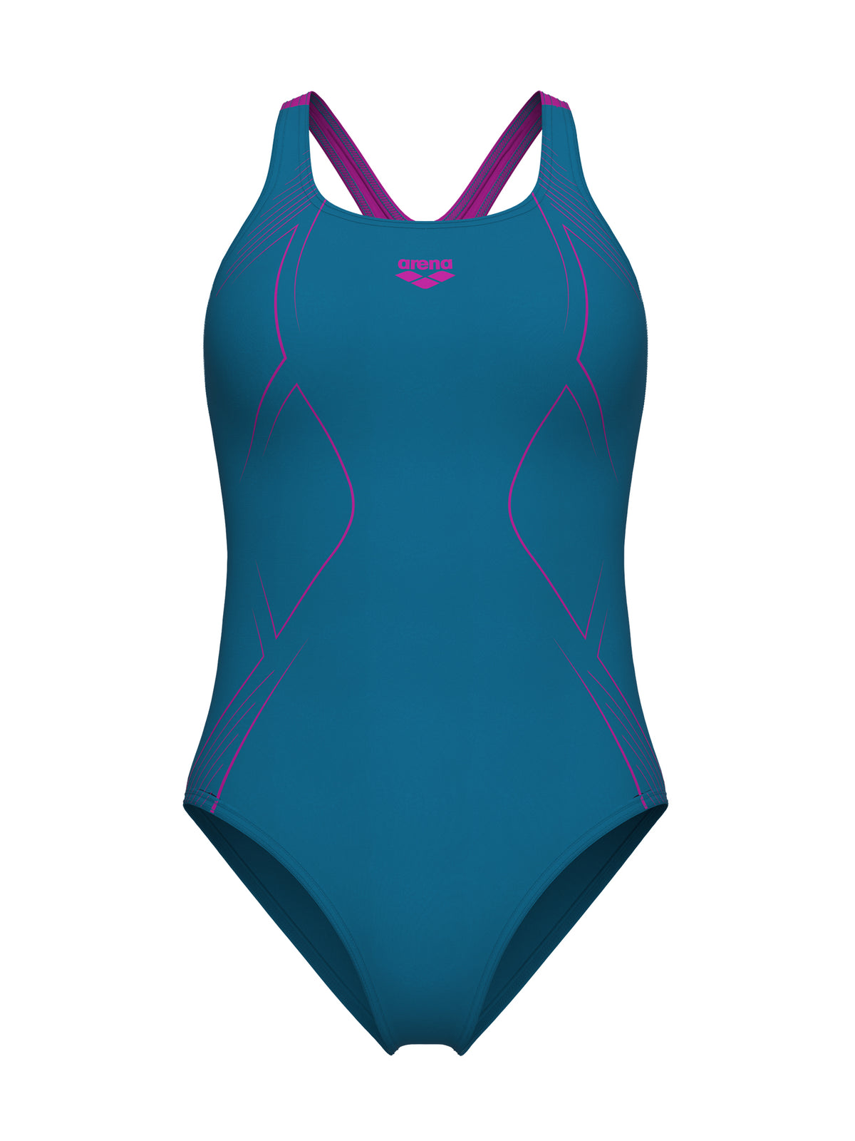 Women’s Graphic Swim Pro Back One-Piece Swimsuit – Cosmo Blue/Very Fuchsia