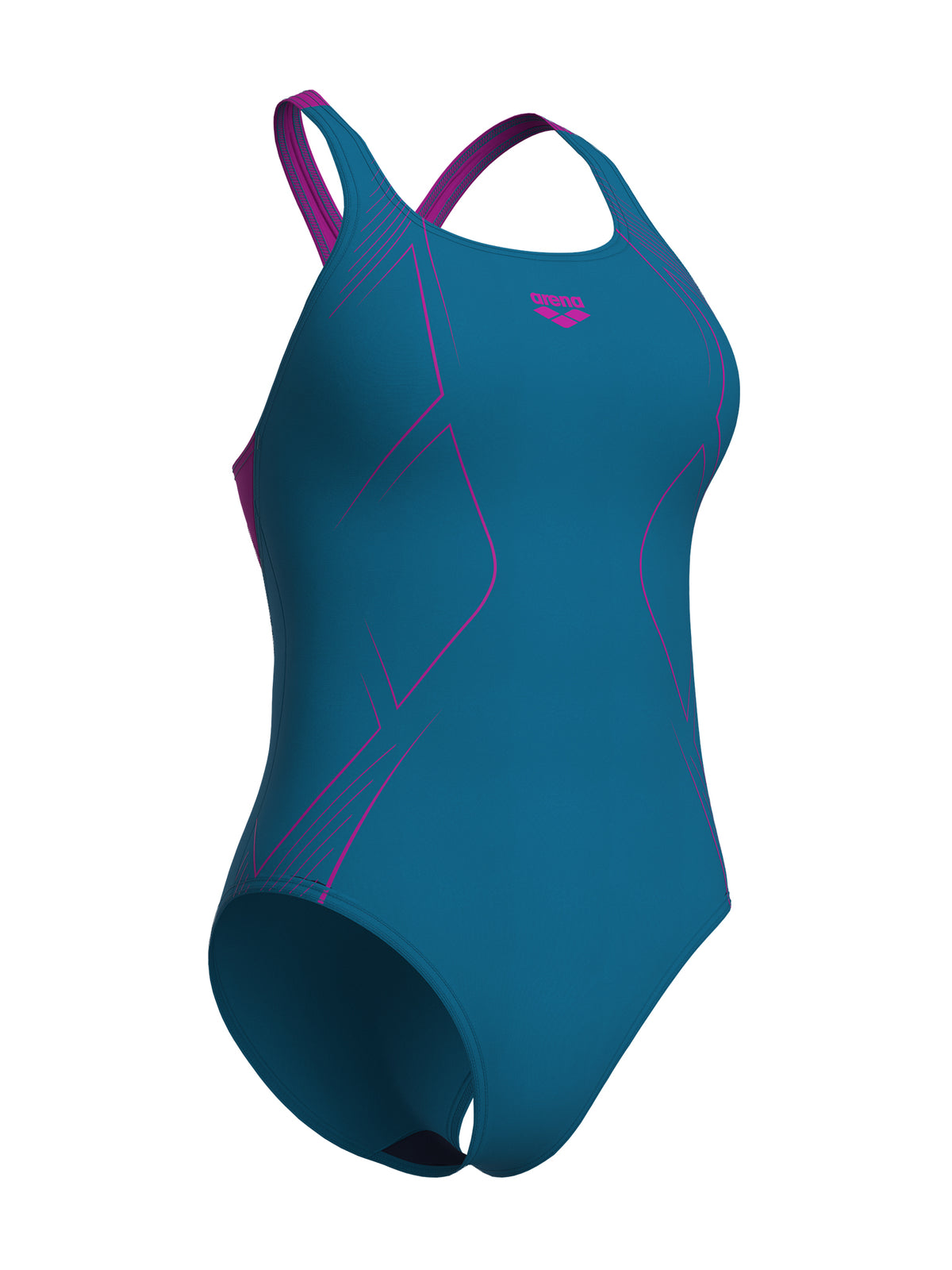 Women’s Graphic Swim Pro Back One-Piece Swimsuit – Cosmo Blue/Very Fuchsia