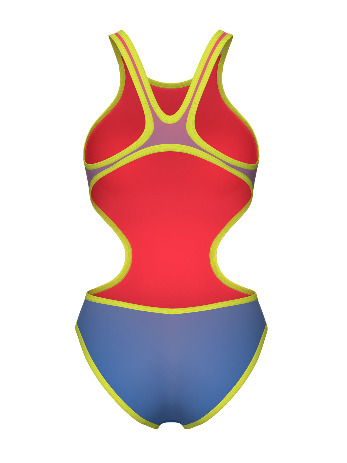 Maillot de bain une-pièce One Print Tech back pour femmes - Multi Bright Coral/Royal/Soft Green