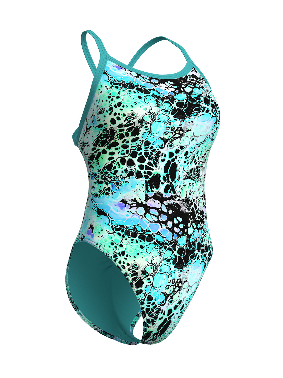 Women’s Earthview Xcriss Cross One-Piece Swimsuit – Water/Multi Water