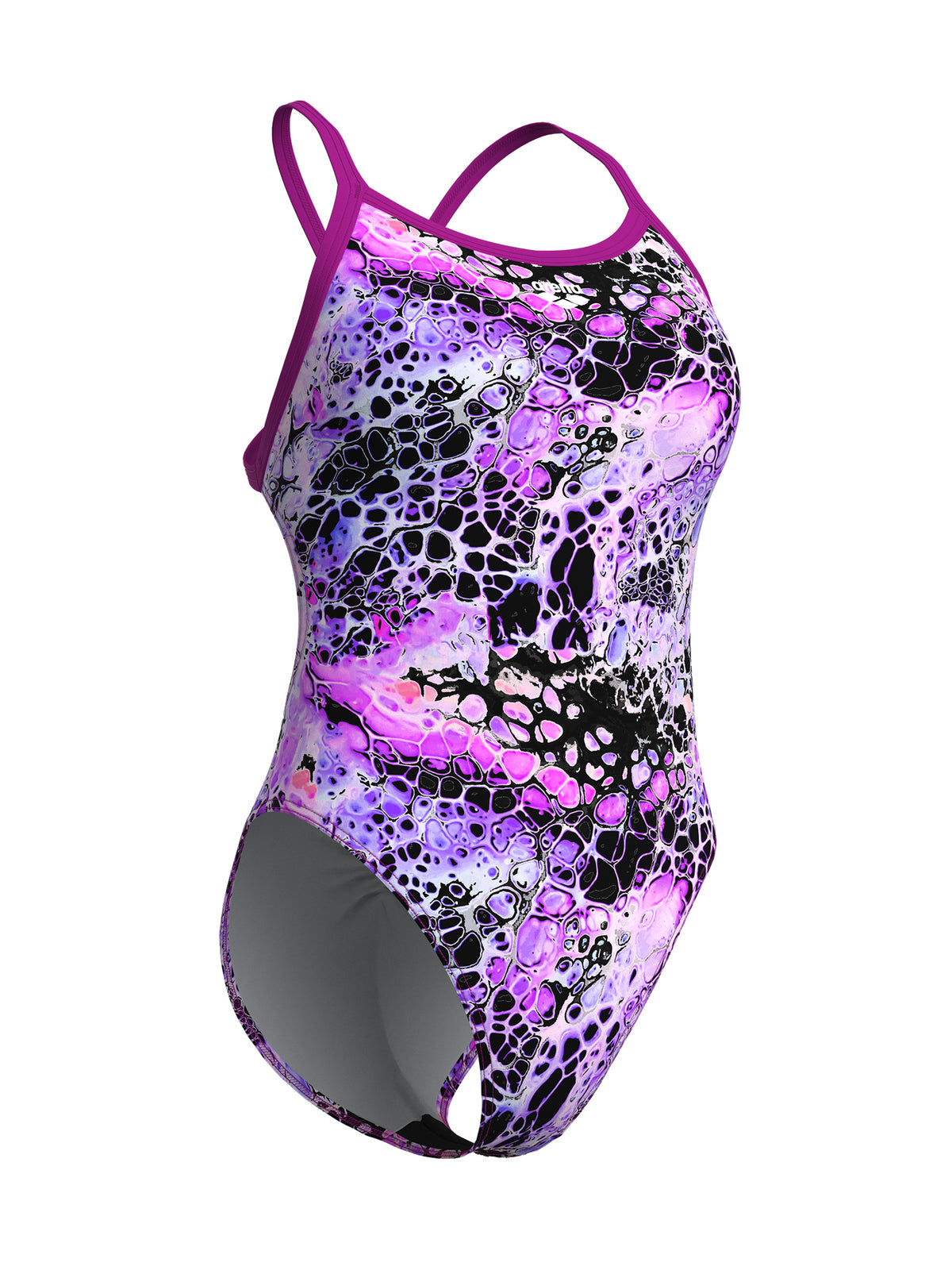Women’s Earthview Xcriss Cross One-Piece Swimsuit – Rose/Multi Very Fuchsia