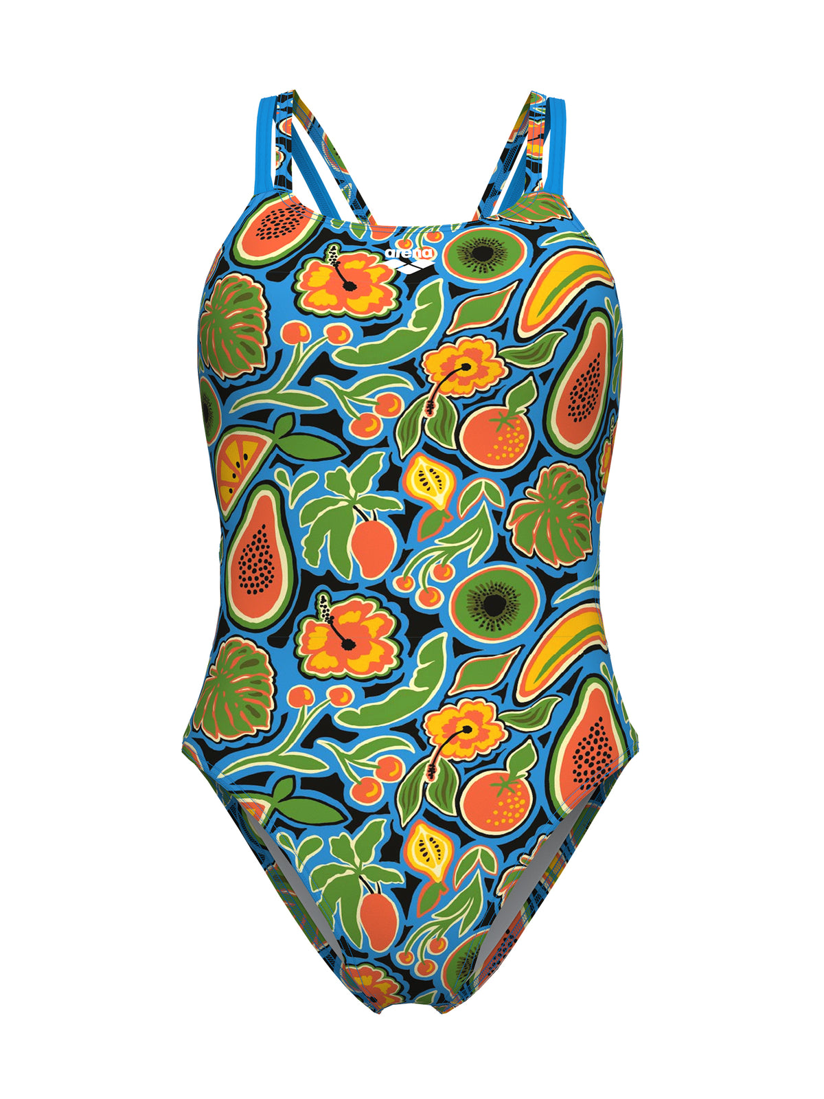 Women’s Fruits Lace Plus Back One-Piece Swimsuit – Multi Turquoise/Multi
