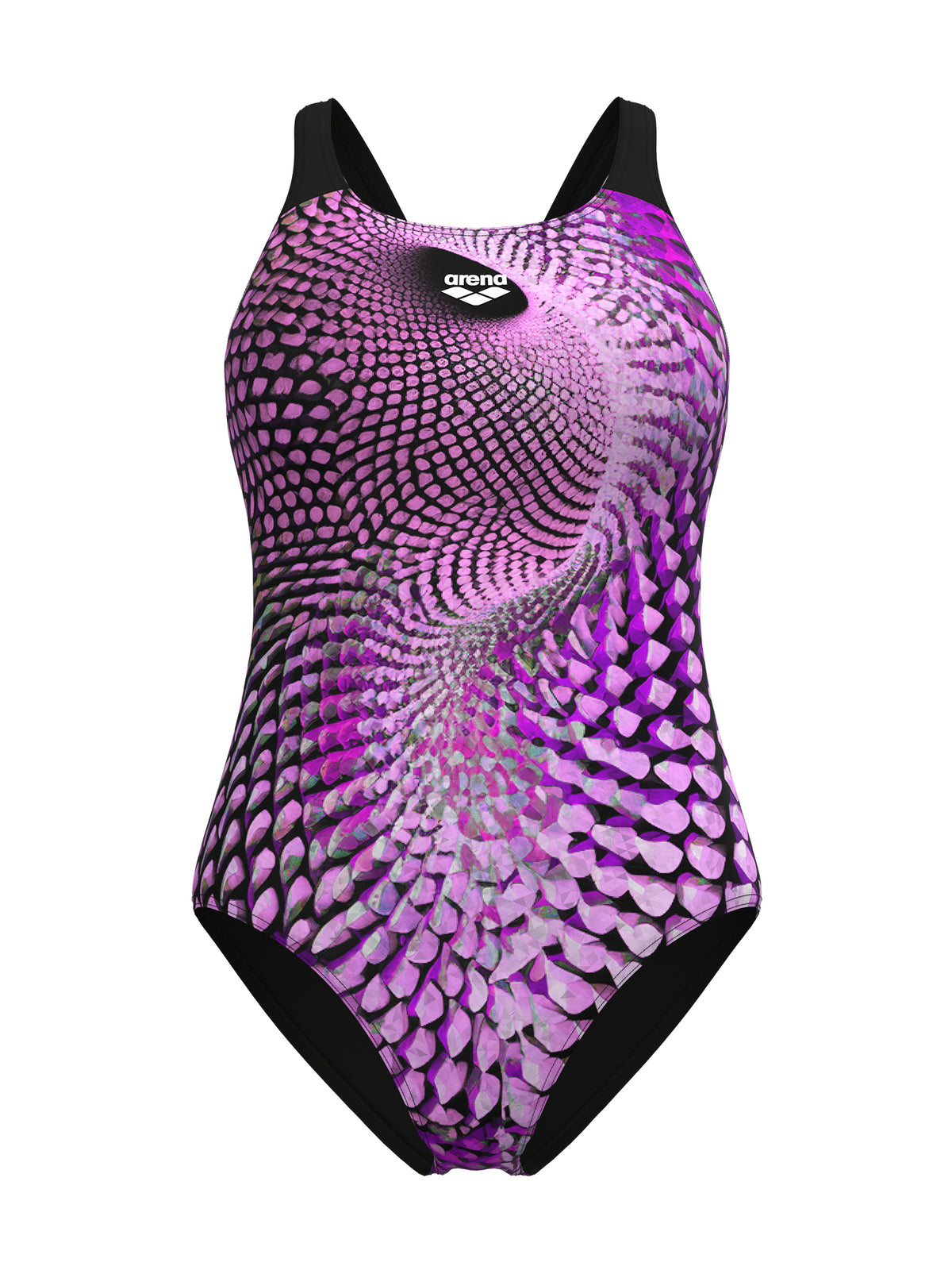 Women’s Peacock Swim Pro Back One-Piece Swimsuit – Multi Pink/Black