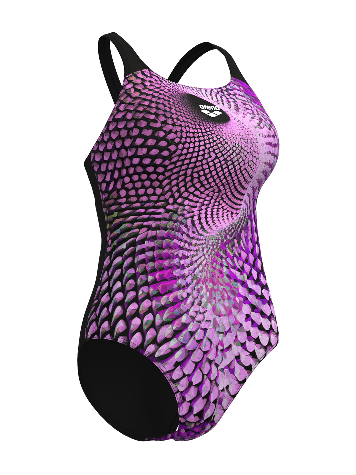 Women’s Peacock Swim Pro Back One-Piece Swimsuit – Multi Pink/Black