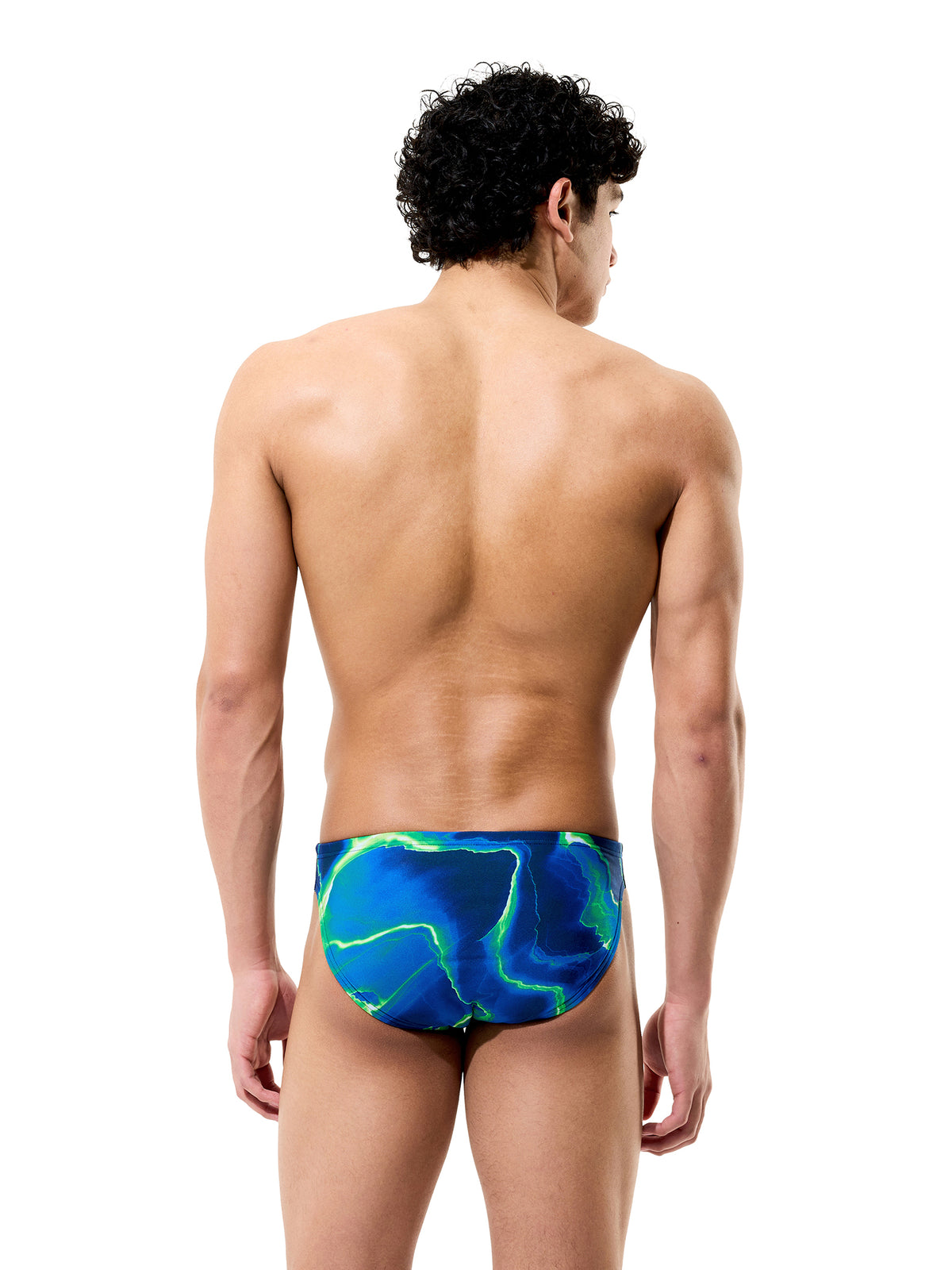 Brief de natation Lightning pour hommes - Bleu/Vert