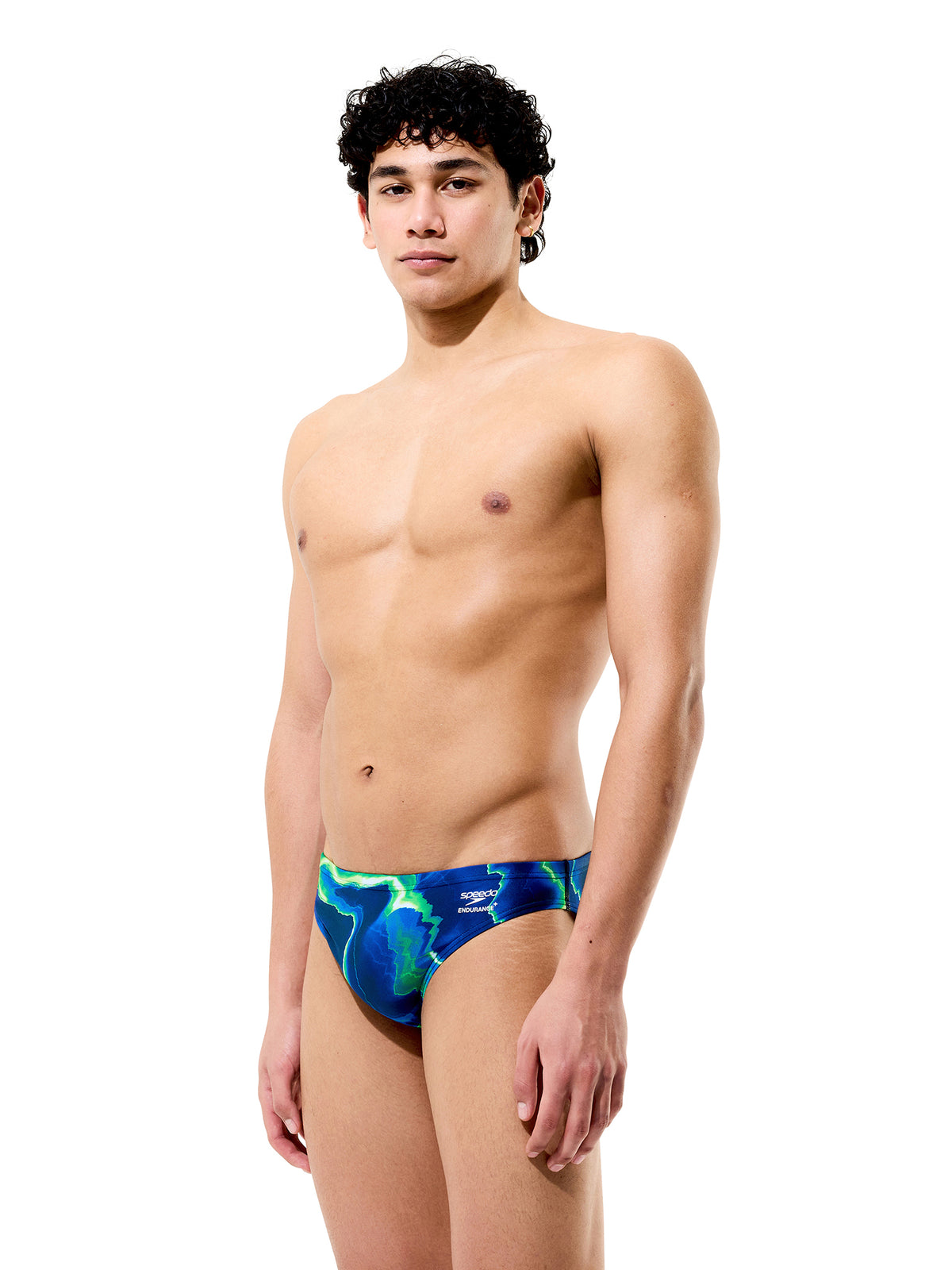 Brief de natation Lightning pour hommes - Bleu/Vert