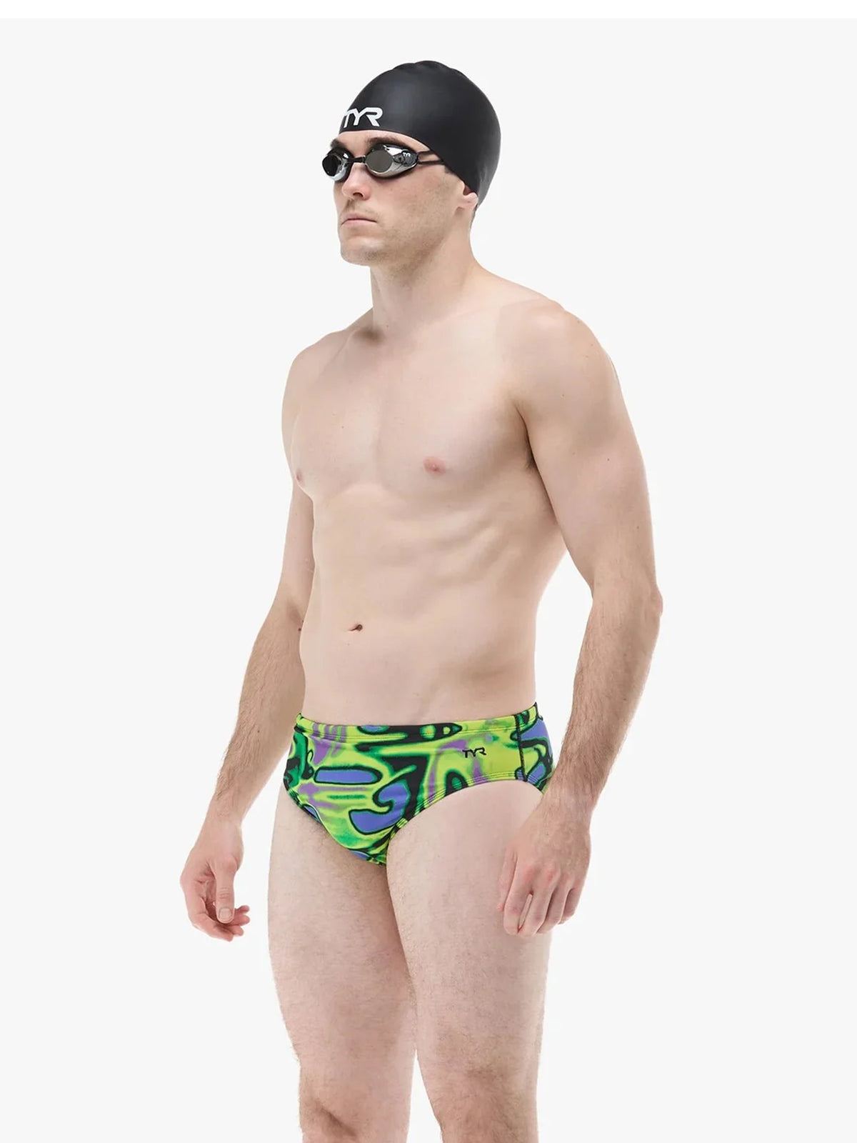 Men's Durafast Elite Flux Swim Brief - Lime/Multi