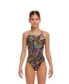 Maillot de bain une pièce fille - Tie Me Tight Strip Strap||Women's Swimsuit - Tie Me Tight Strip Strap
