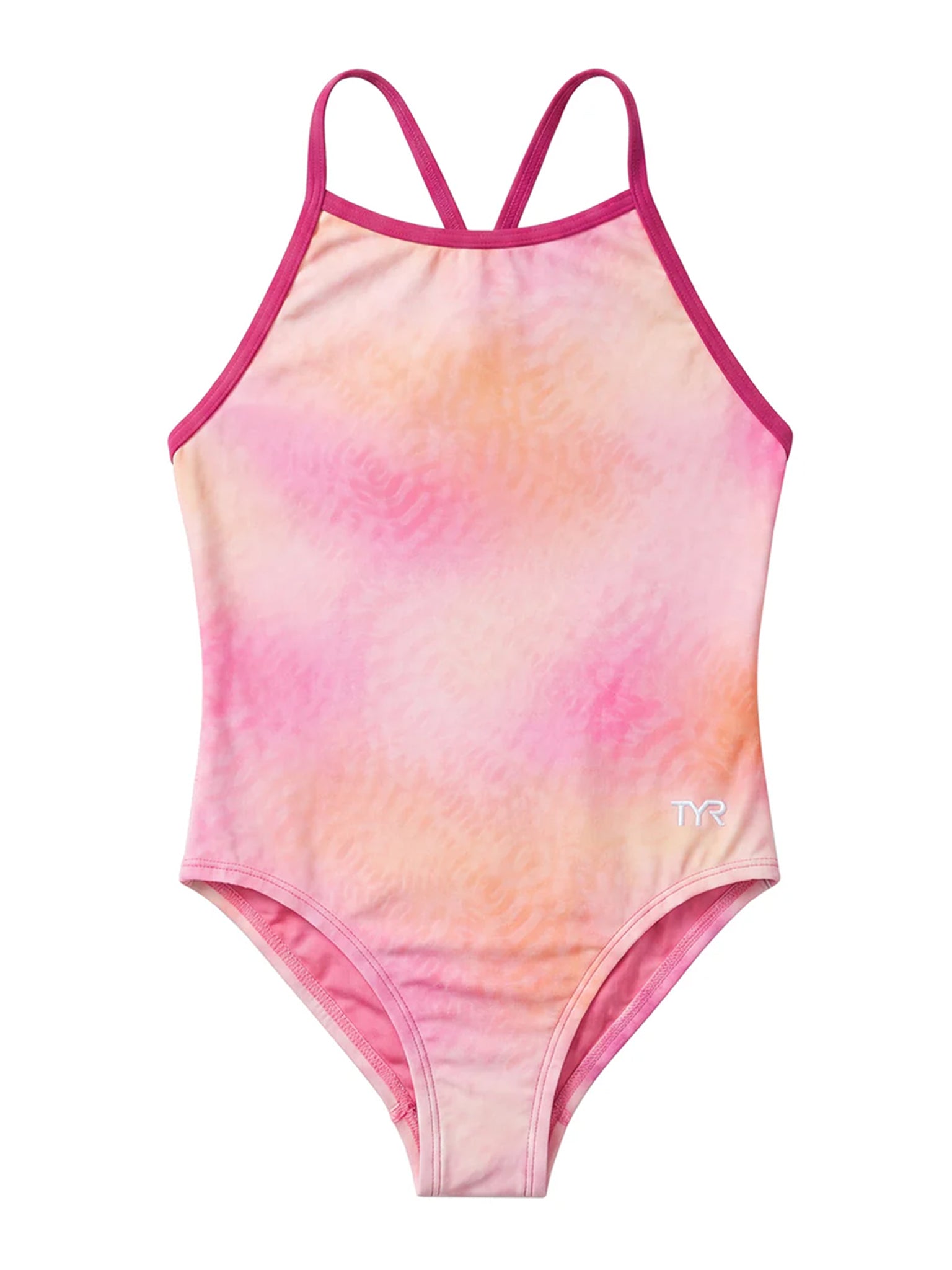 Maillot de bain une-pièce Ady Diamondfit Durafast Elite Sonorous pour filles - Rose/Orange
