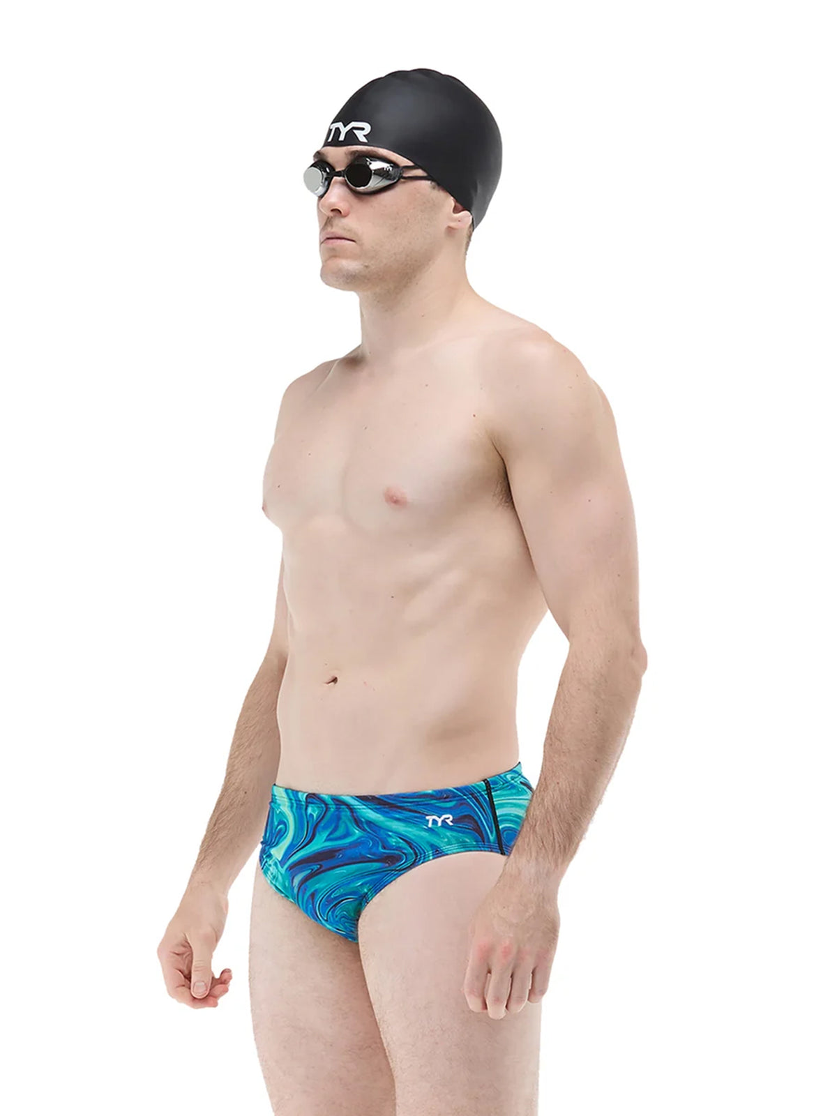 Men's Durafast Elite Olea Swim Brief - Blue/Green