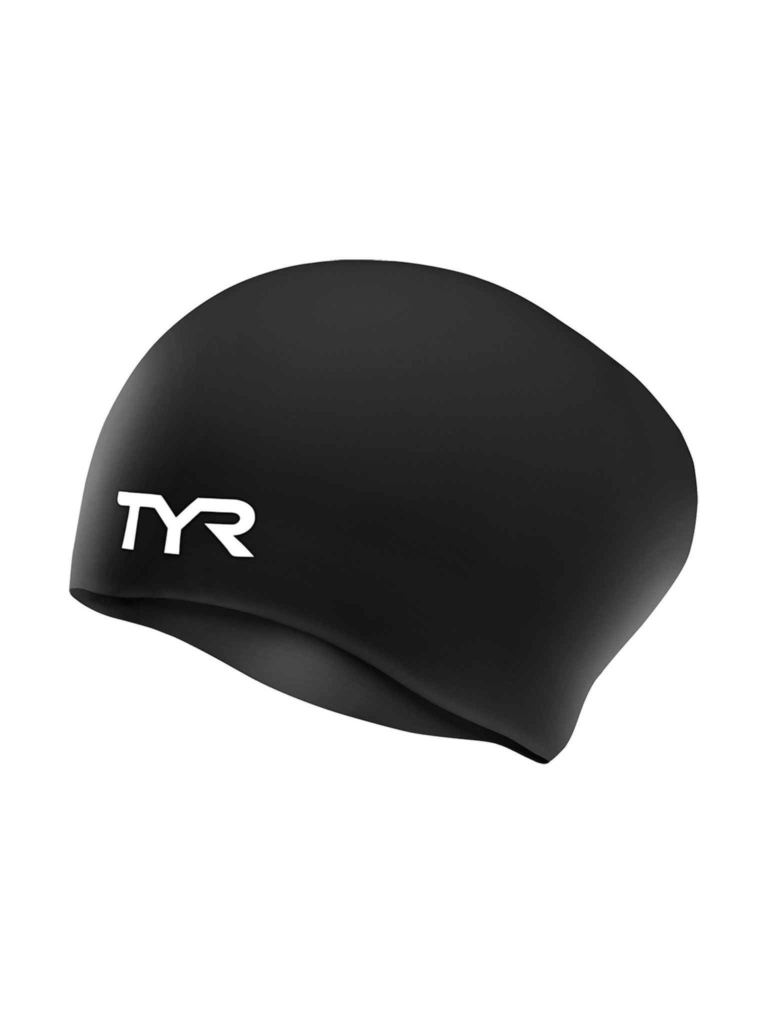 Bonnet de natation pour cheveux longs en silicone - Noir