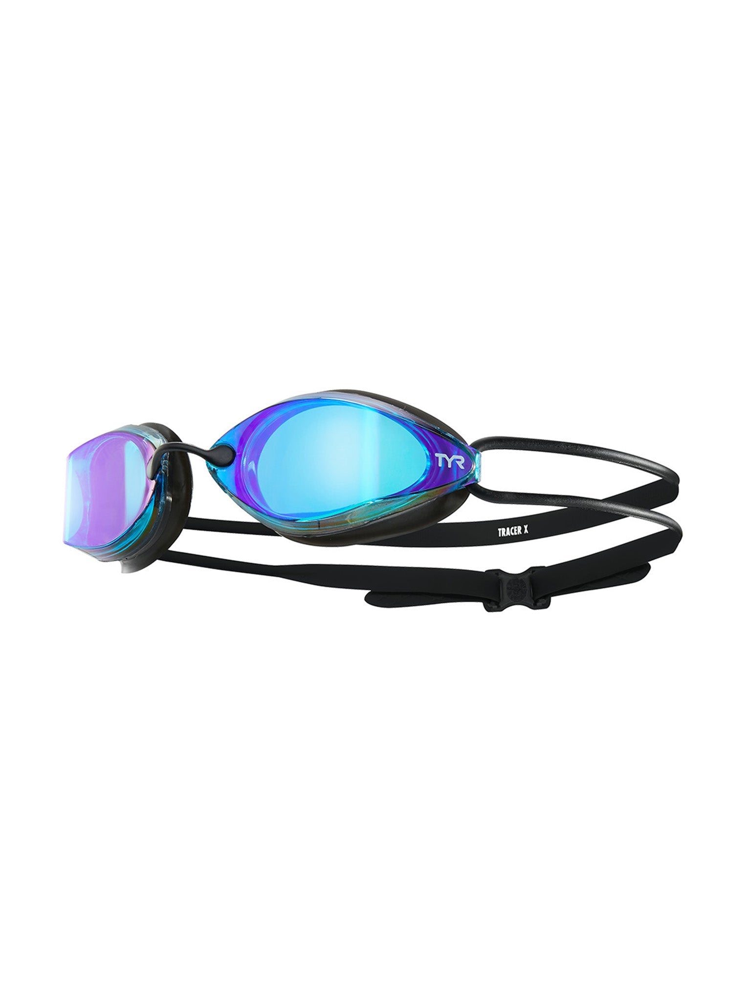 Tracer-X Racing Mirrored Swim Goggles - Black/Blue