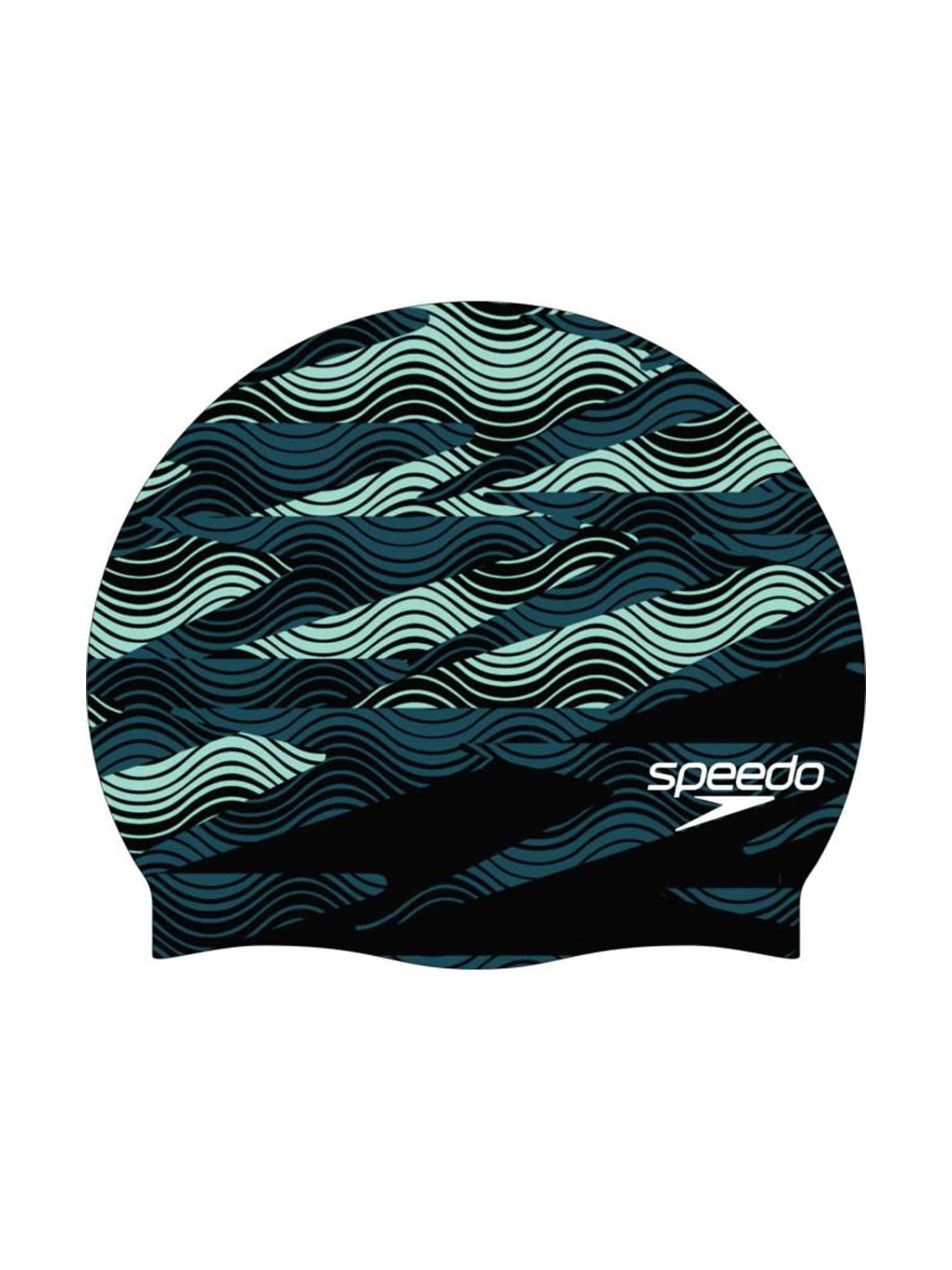 Bonnet de natation Printed en silicone - Noir Teal