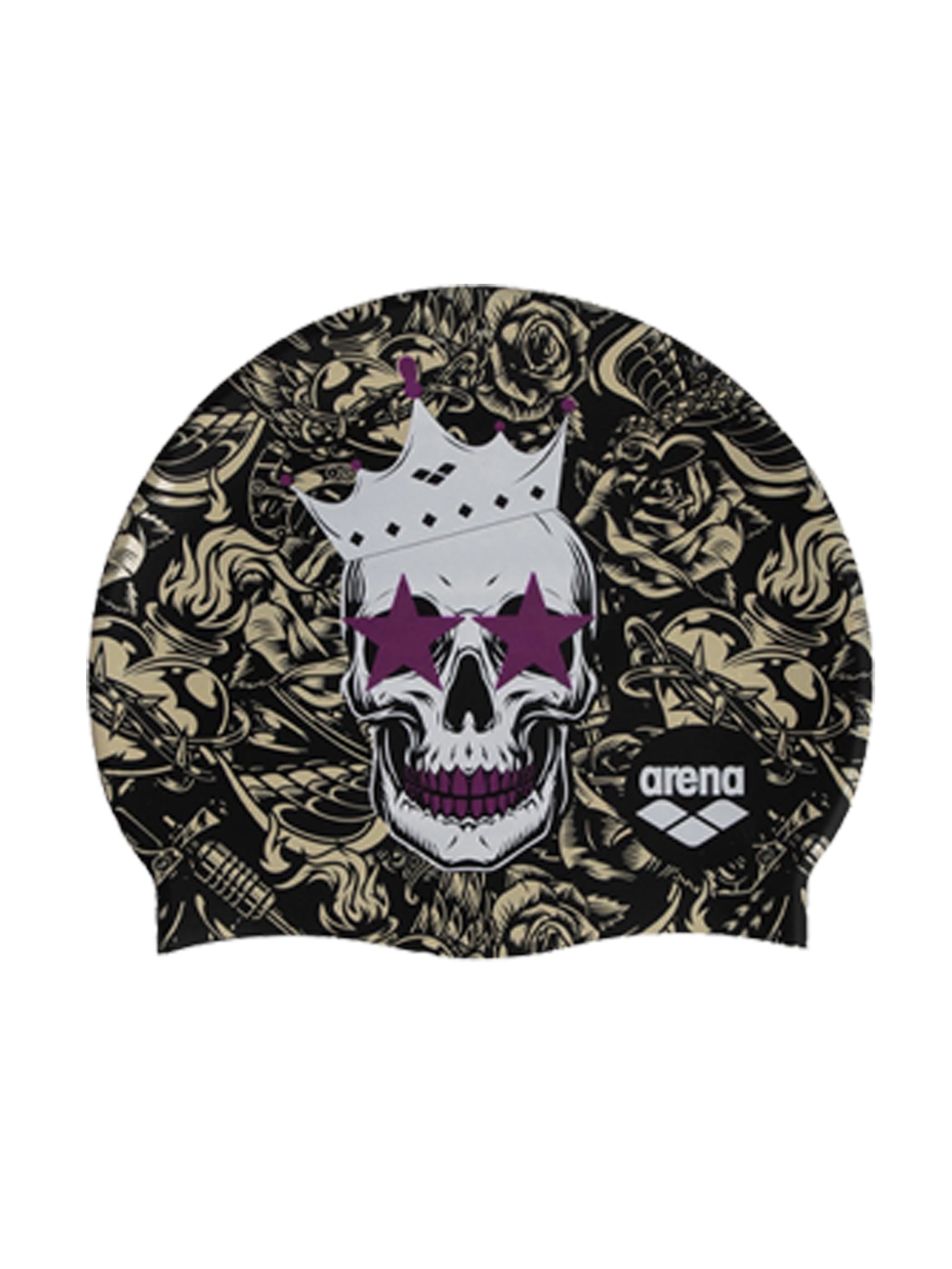 Bonnet De Natation En Silicone - Crazy King Skull
