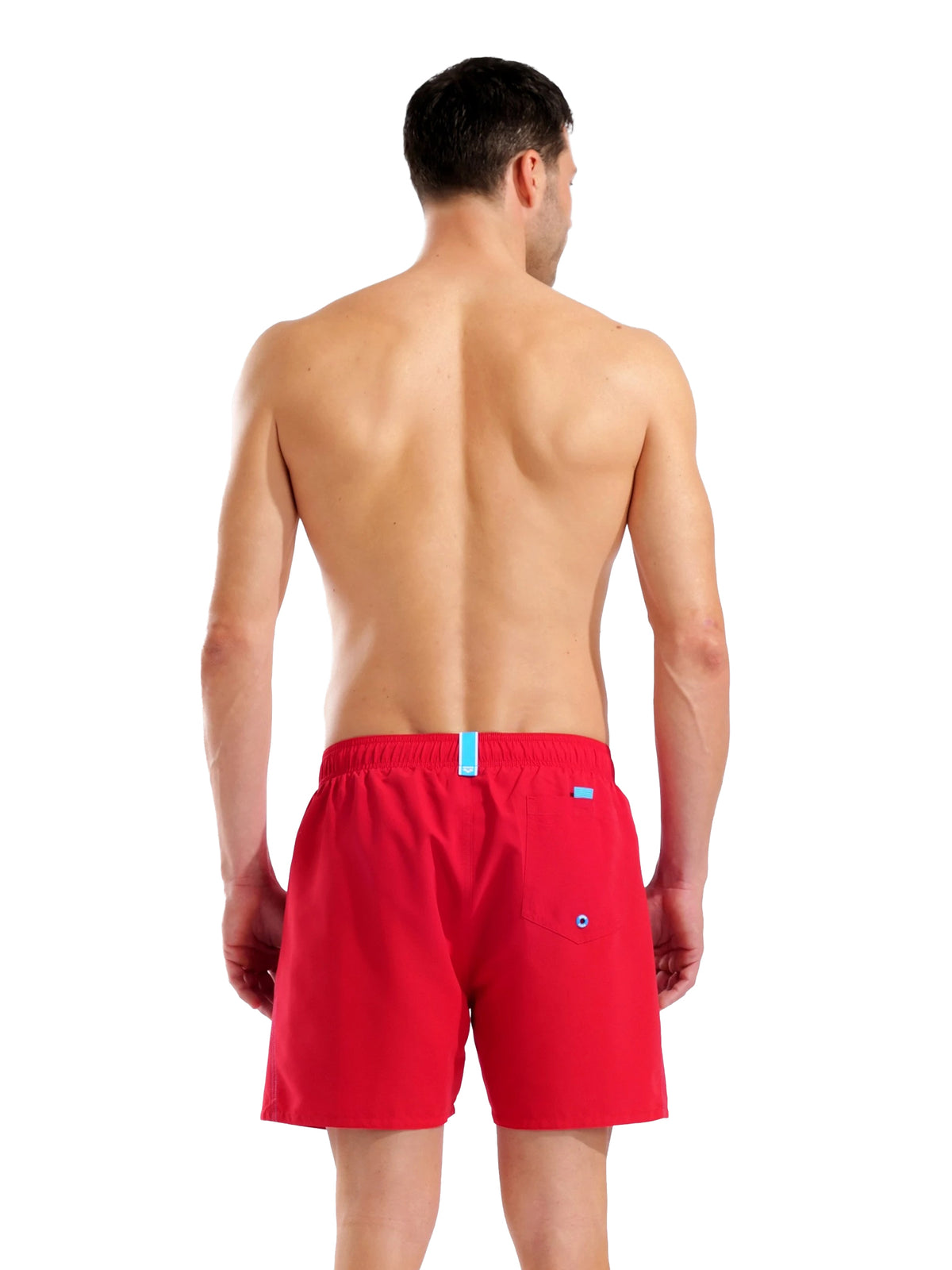 Short de bain 16 pouces Fundamentals R pour hommes - Rouge/Neon Blue