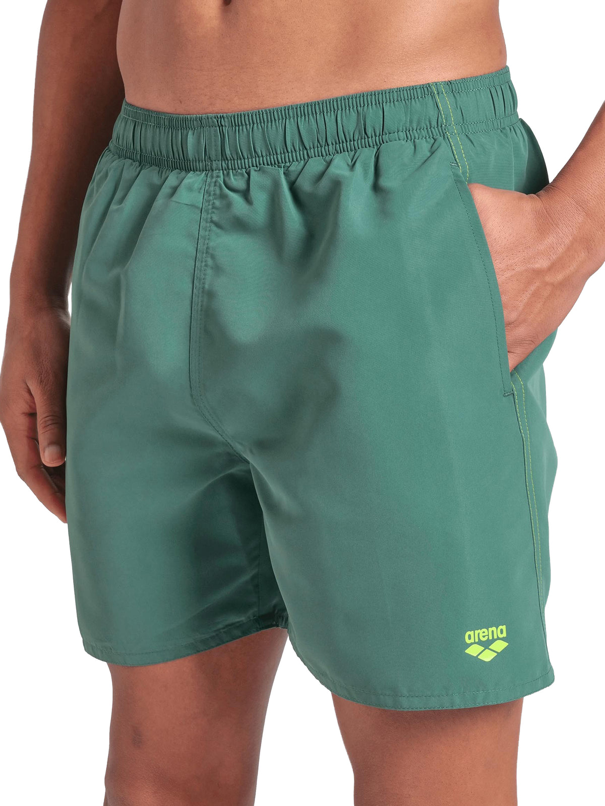 Men’s Fundamentals R 16-inch Swim Shorts – Sage/Red