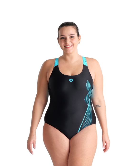 Women's one-piece swimsuit - Pro back Graphic plus